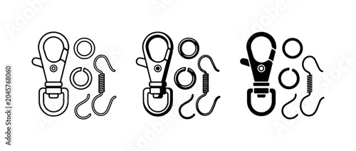 Foto Keychain Clasp Set, Lobster Hook Hardware, DIY Craft Supplies, Metal Findings