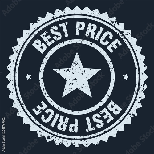 Bilde på lerret best price white grunge round stamp. best price stamp
