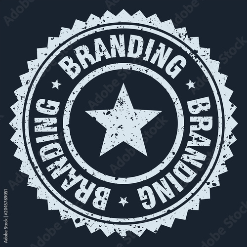 Foto branding white grunge round stamp. branding stamp