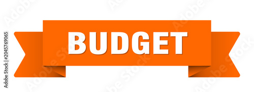 Foto budget ribbon isolated on transparent background. budget ribbon
