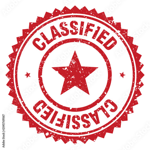 Bilde på lerret classified red grunge round stamp. classified stamp