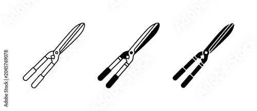 Photos Hedge Trimmers, Garden Shears, Pruning Tools Set: Vector Icons for Landscaping a