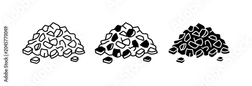 Foto Pile of Gravel, Stones, Rocks, Pebbles, Aggregate, Construction Material, 3 Styl