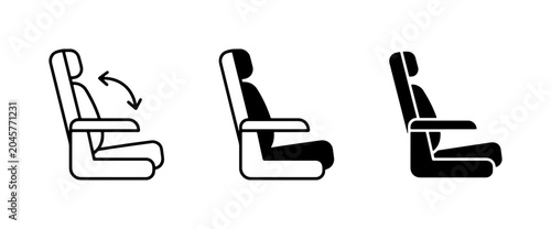 Foto Seat Adjustment Icons, Airplane Seat Recline Symbols, Travel Comfort Options
