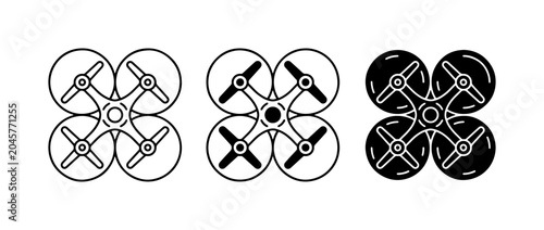 Foto Drone Icons, Quadcopter Vector Graphics, Aerial Vehicle Symbols, Technology Conc