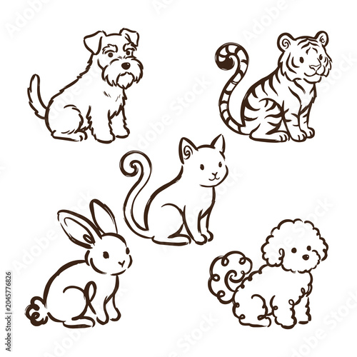 Canvas Print set of animals