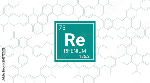 Vector Rhenium Element Symbol - Periodic Table Molecule Illustration