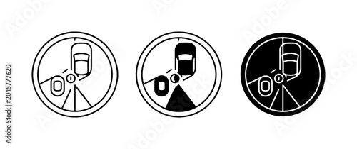 Konstfotografi Car Parking Assist Icons, Reverse Camera View, Sensor Detection, Automotive Tech