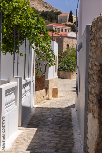 Foto typical scenes and landscapes on Chalki Island off Rhodos, Greece