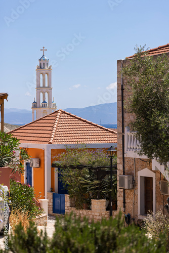 Tableau sur toile typical scenes and landscapes on Chalki Island off Rhodos, Greece