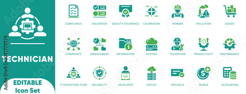 Quadro su tela Technician icon set