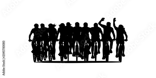 Silhouettes of Diverse People Gathered Together in a Crowd, Representing Community, Teamwork and Social Connection in a Graphic Design