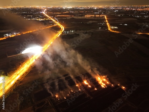 Climate change, Agriculture burning release carbon night time	