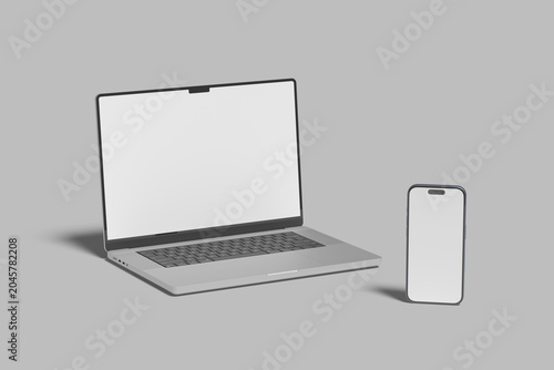 Laptop website presentation blank mockup