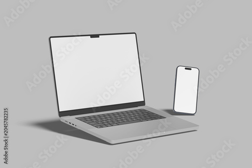 Laptop website presentation blank mockup
