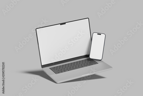 Laptop website presentation blank mockup