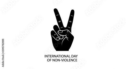 Foto Hand making peace sign gesture symbol.