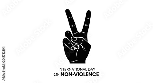 Foto Hand making peace sign gesture.