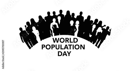 Schilderij op canvas World Population Day Awareness Campaign Logo.