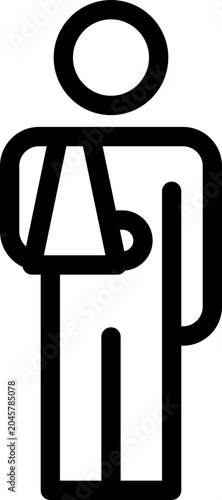 Black injury icon - outline