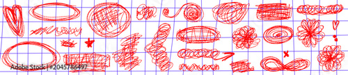 фотографія Scratchy pen squiggles and messy doodles explode with chaotic energy