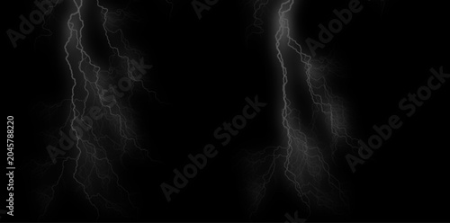 Dark background with lightning bolts, stormy night sky