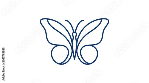 Принти на полотні Minimalist butterfly line art icon, elegant single line drawing, simple insect l