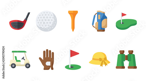 Foto Golf sport icons and accessories collection.
