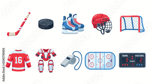 Photography Ice Hockey Equipment and Accessories Collection.