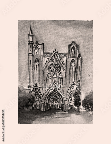Hand painting watercolor art of watercolor illustration.