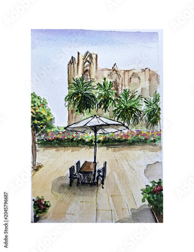 Hand painting watercolor art of watercolor illustration.