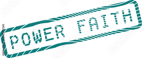 Bild auf Leinwand Power Faith Teal Graphic Stamp Highlighting Trust and Spiritual Conviction
