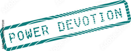 Bild auf Leinwand Power Devotion Teal Stamp Representing Commitment and Spiritual Dedication