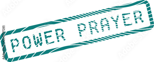 Bild auf Leinwand Power Prayer Stamp Graphic Symbolizing Spiritual Communication and Hopeful Suppl