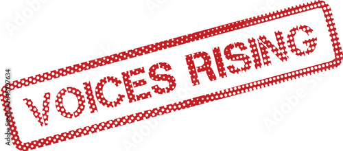 Foto Powerful red stamp message signifying growing public discourse and collective vo