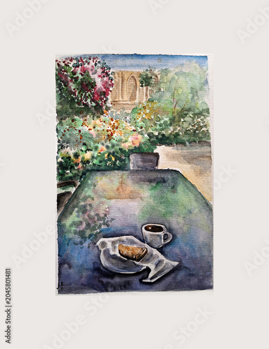 Hand painting watercolor art of watercolor illustration.