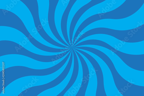 Abstract blue spiral sunburst background with swirling radial waves