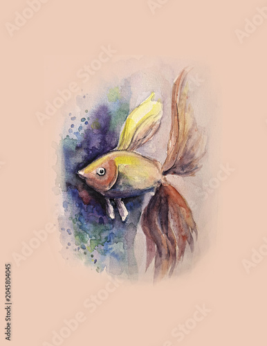 Hand painting watercolor art of watercolor illustration.