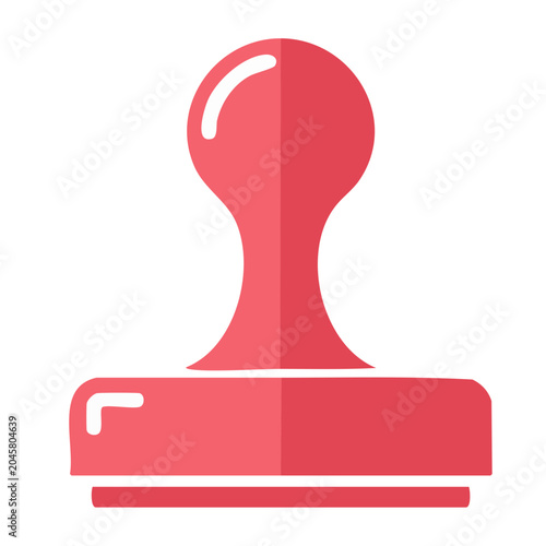 Flat design icon of a red rubber stamp