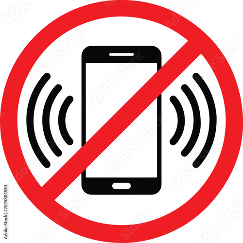 No mobile phones allowed sign prohibition of cellphone use symbol