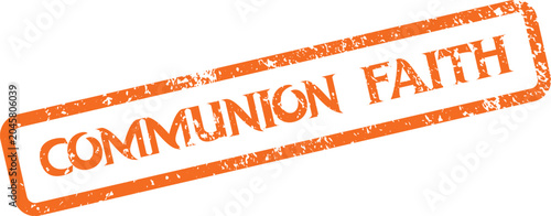 Photography Prominent Communion Faith orange distressed stamp icon for devout religious beli