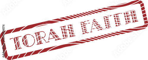 Foto Prominent red distressed rubber stamp graphic portraying the profound message To