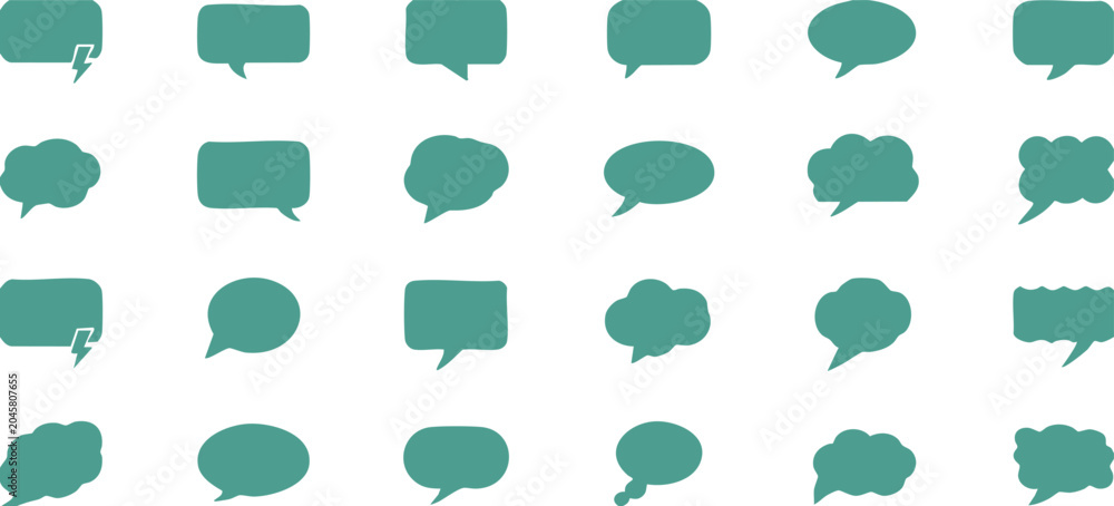 Fototapeta premium bubble speech thought chat icons collection comic message vector pack