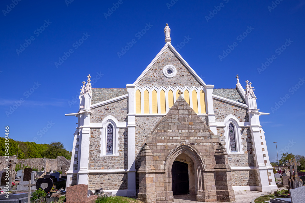 Fototapeta premium church Saint Pierre, Biville, manche, normandy, france