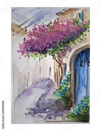 Hand painting watercolor art of watercolor illustration.