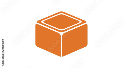 Orange cube with white outline.