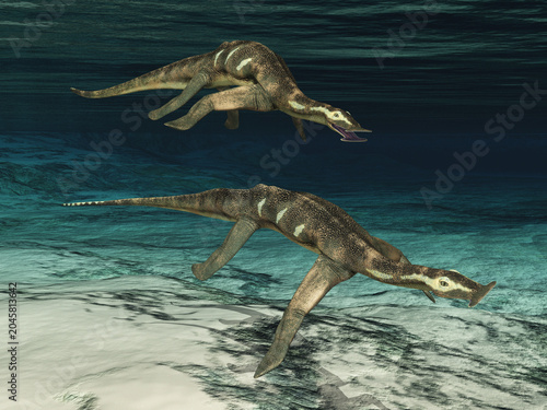 Prähistorisches Meeresreptil Atopodentatus