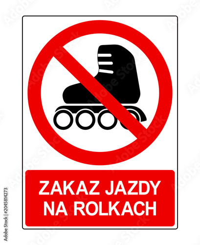 zakaz jazdy na łyżworolkach