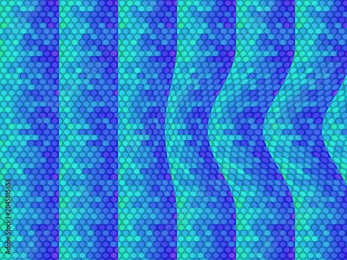 Obraz na płótnie Abstract hexagonal pattern in blue and turquoise waves