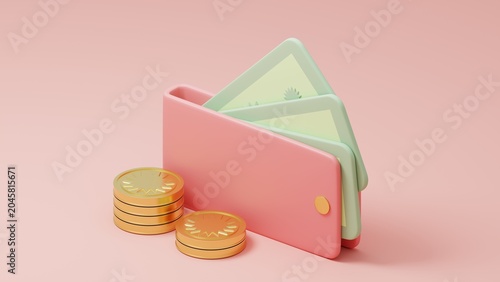 Bild auf Leinwand 3d rendering saving money concept